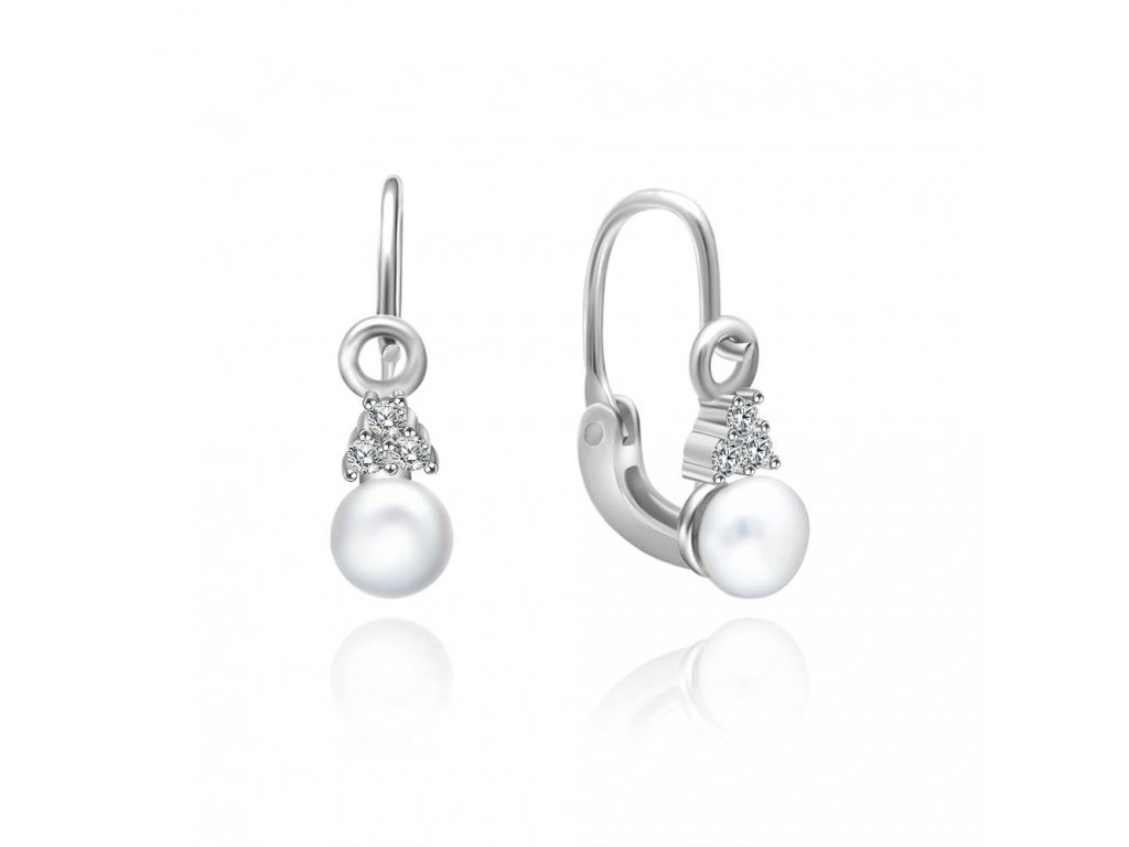 5174 Stříbrné perlové náušničky pro miminko