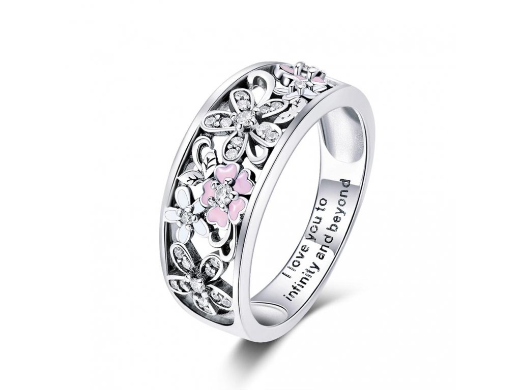 2888 Stříbrný prsten TŘEŠŇOVÝ KVĚT